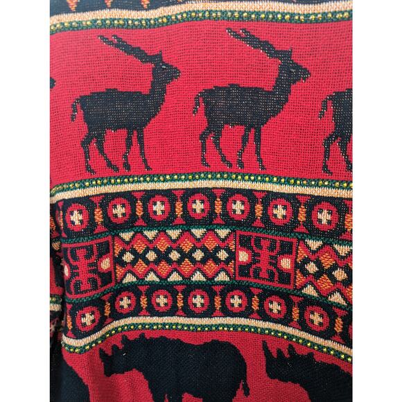 Vintage Painted Pony Cropped Tapestry Animal Print Beaded Jacket One Size Artsy - Picture 5 of 10